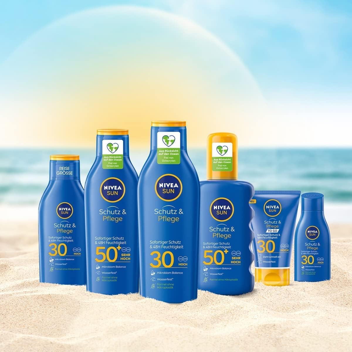 NIVEA SUN Protect & Moisture Sun Spray SPF 50+ (200ml), Moisturising Suncream Spray with SPF 50+, Advanced Sunscreen Providing Immediate, Effective UVA + UVB Protection (Pack of 2)