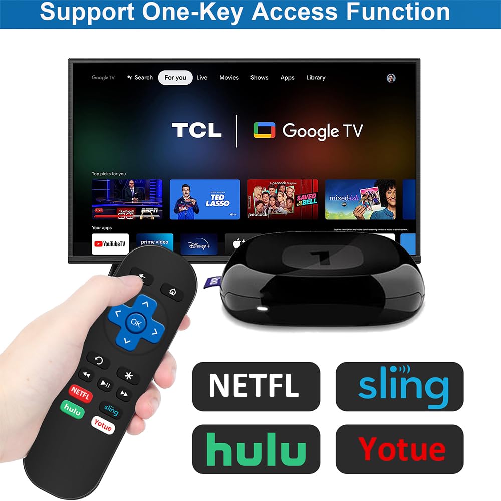 Gvirtue 【Pack of 2】Replacement Remote Control Compatible with Roku Box Model: Roku 1, Roku 2(HD, XD, XS), Roku 3, Roku LT, HD, XD, XDS, Roku N1, Roku Express, Roku Express+
