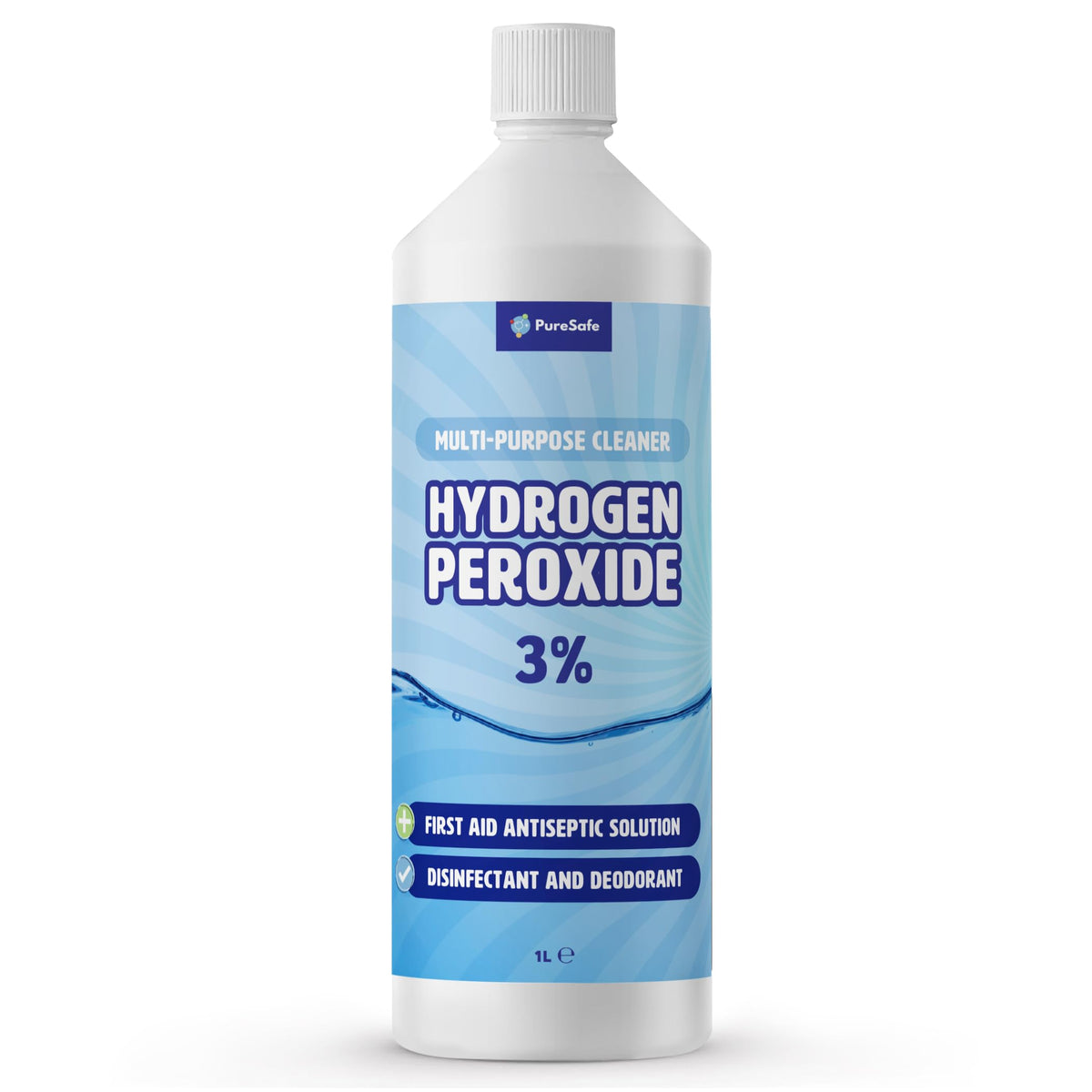 Pure Safe Hydrogen Peroxide 3% Solution 500ml – Multi-Purpose Household Cleaner, Surface Disinfectant, Mould and Mildew Remover, Stain Fighter, Grout Whitener, Kitchen and Bathroom Sanitiser