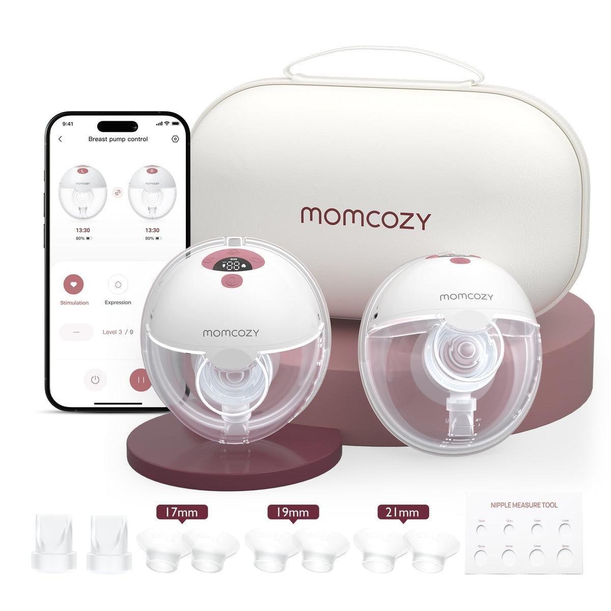 Momcozy Full Set Collector Cup Only Compatible with Momcozy M5 NOT for Others. Original M5 Breast Pump Replacement Accessories (160ml, with Double-Sealed Flange 24mm)