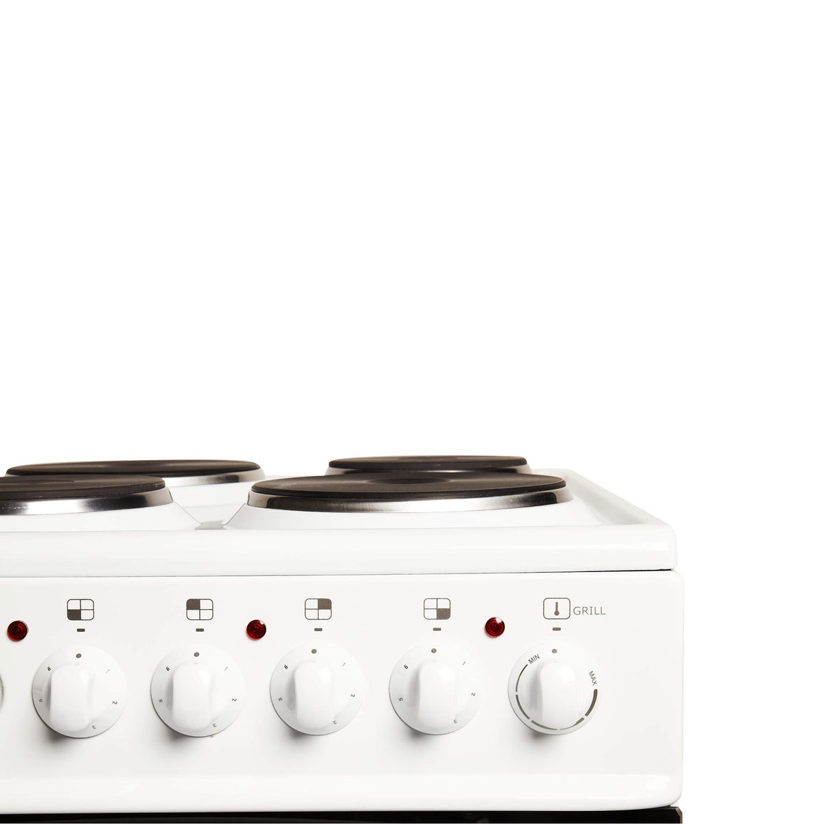 Haden Double Oven 50cm Electric Cooker 4 Zone Ceramic Hob White