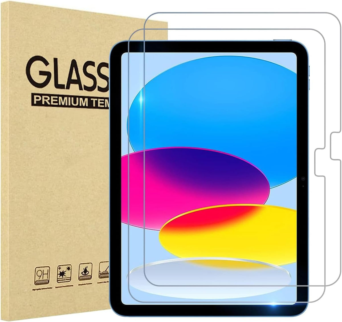TOPESCT 2-Pack Screen Protector for iPad (A16) 11th/10th Generation (2025/2022,11 inch/10.9 Inch),9H Tempered Glass Film (iPad 11th/10th Generation（2025/2022), 2 Pack