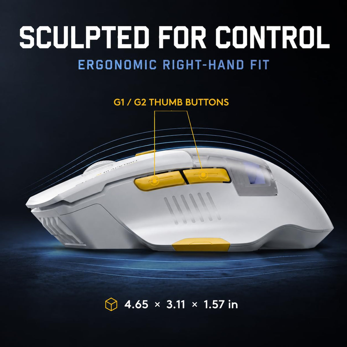 INPHIC A9 V2 Explorer Wireless Gaming Mouse, 12800 DPI Silent Mouse