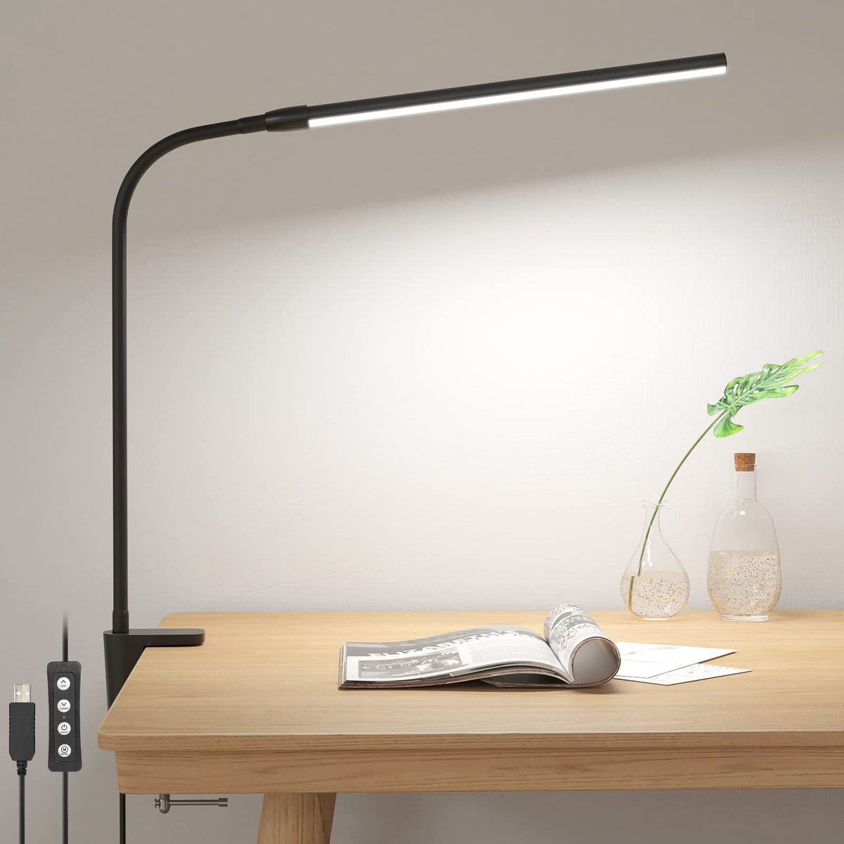 Lepro Desk Lamp Clamp, 460lm Eye-Caring Clip on LED Desk Light