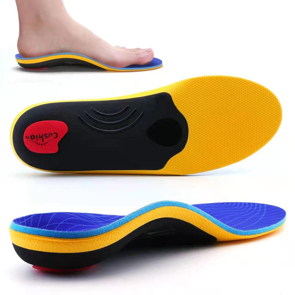 VALsole Orthotic Insole,Arch SupportFor Insole,Plantar FasciitisInsole,for OverPronation,Flat Feet,Metatarsalgia,Heel Pain, Insoles for Men and Women,Blue (UK 13-31cm, Blue-V227) (Pack of 2)