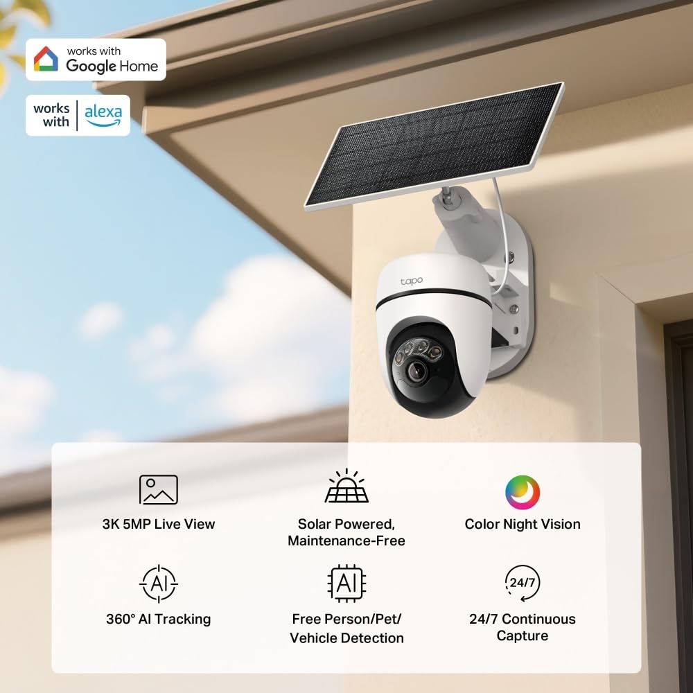 Tapo TC90 KIT 2K 3MP Solar Pan/Tilt Outdoor Security Camera Wireless