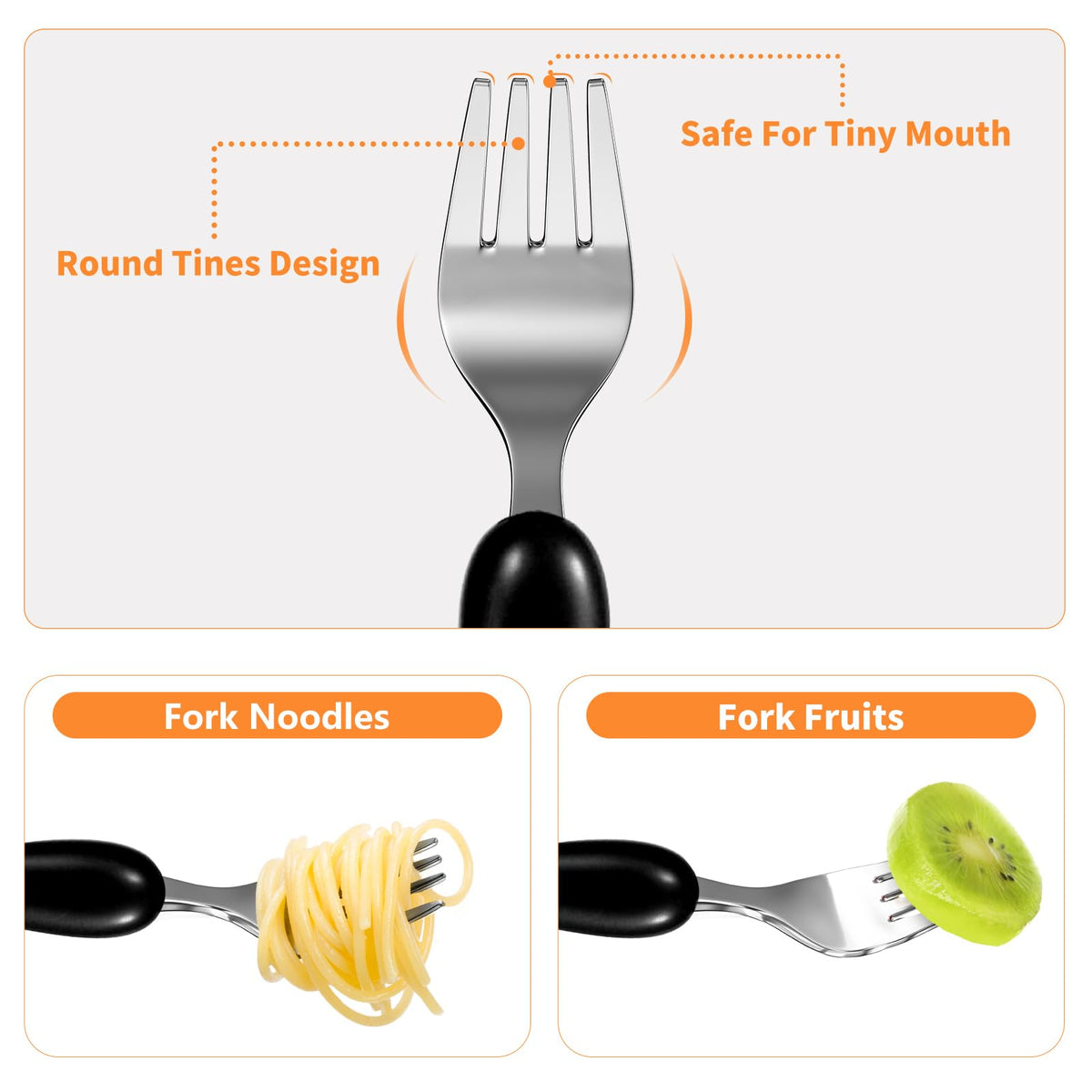 Lehoo Castle Stainless Steel Toddler Cutlery Set, 6-Piece Dinosaur Design