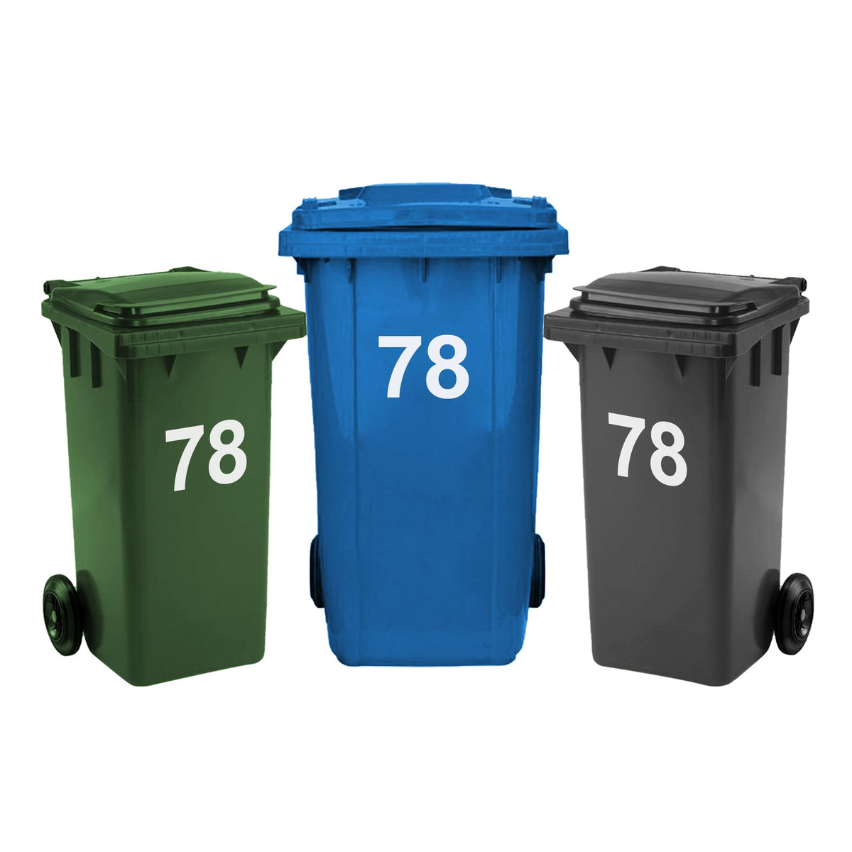 3 Pack Bin Numbers for Wheelie Bins 0-99/A-D | Large Number Stickers (45)