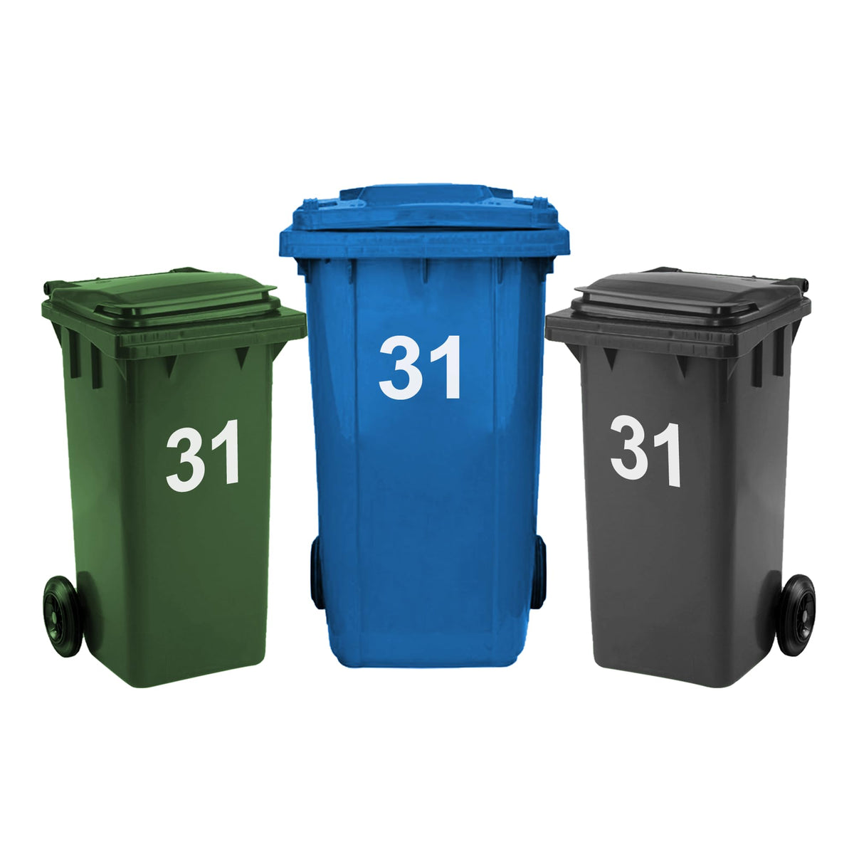 3 Pack Bin Numbers for Wheelie Bins 0-99/A-D | Large Number Stickers (45)