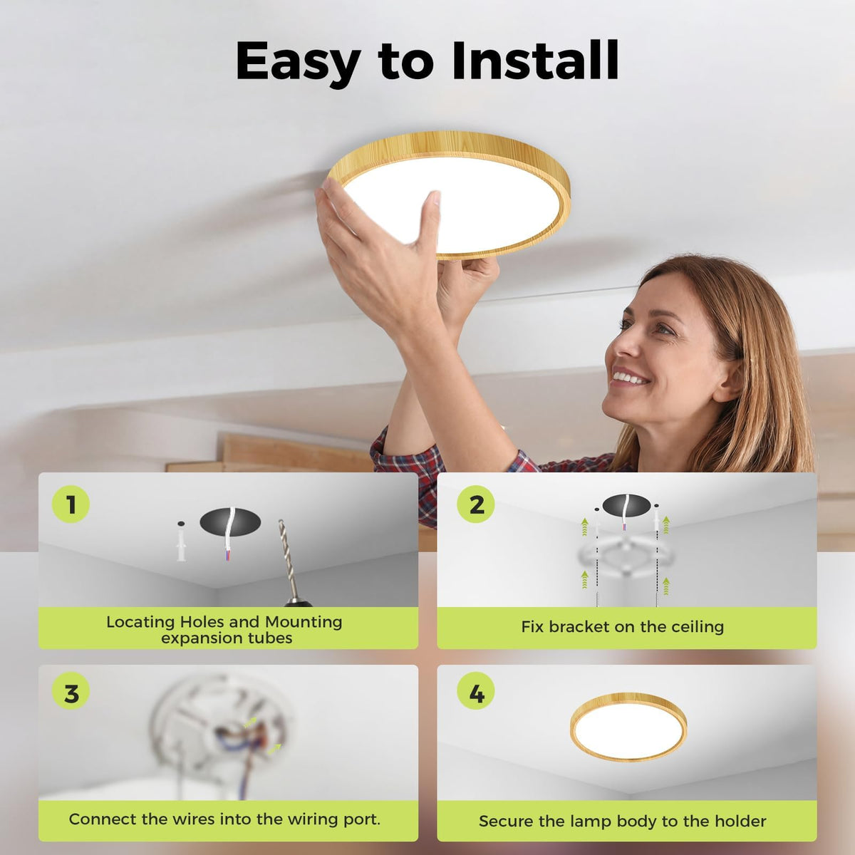 hepside 2 Pack Bathroom Ceiling Light 30cm, 3000K/3500K/4000K/5000K/6500K 5CCT LED Ceiling Lights, 24W, Modern, Waterproof, Round Flush Mount for Bathroom, Kitchen, Bedroom, Hallway