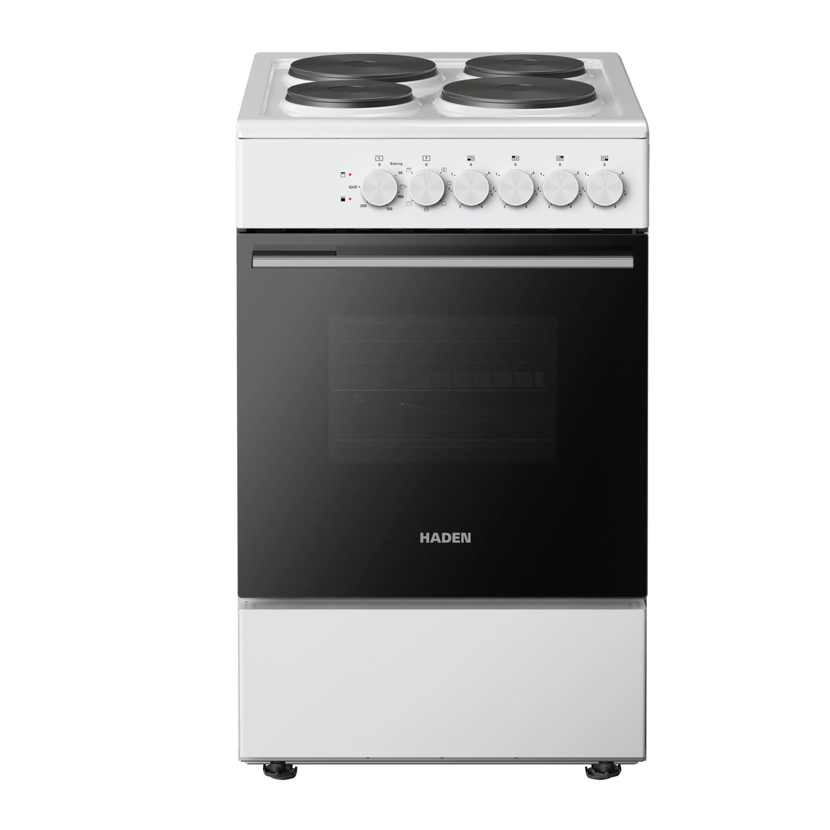 Haden Double Oven 50cm Electric Cooker 4 Zone Ceramic Hob White