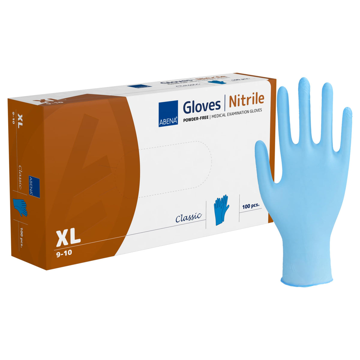 ABENA Pink Disposable Nitrile Gloves, Large, Pack of 100, Powder Free, Latex Free, Examination Gloves for Cleaning, Food Prep, Beauty, Medical & Hygiene, Strong Single Use Protective Gloves