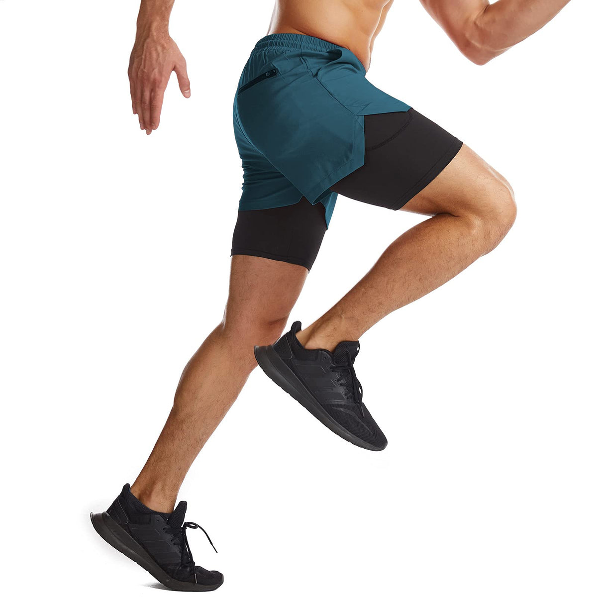 Mens Running Shorts Men's Gym Sports Short 2 in 1 with Phone Pocket Lightweight Quick Drying