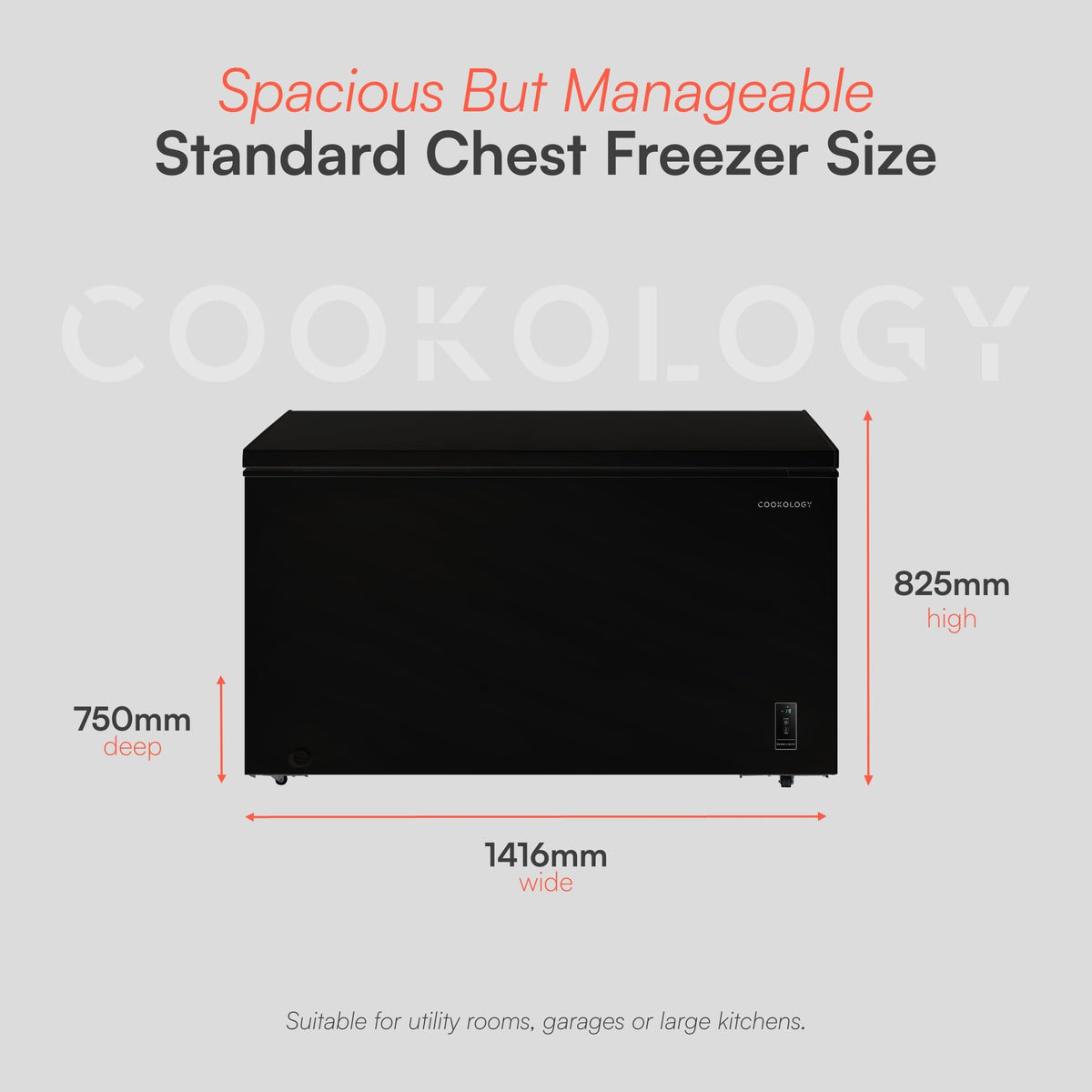 Cookology 99L Freestanding Chest Freezer - Adjustable Feet - White