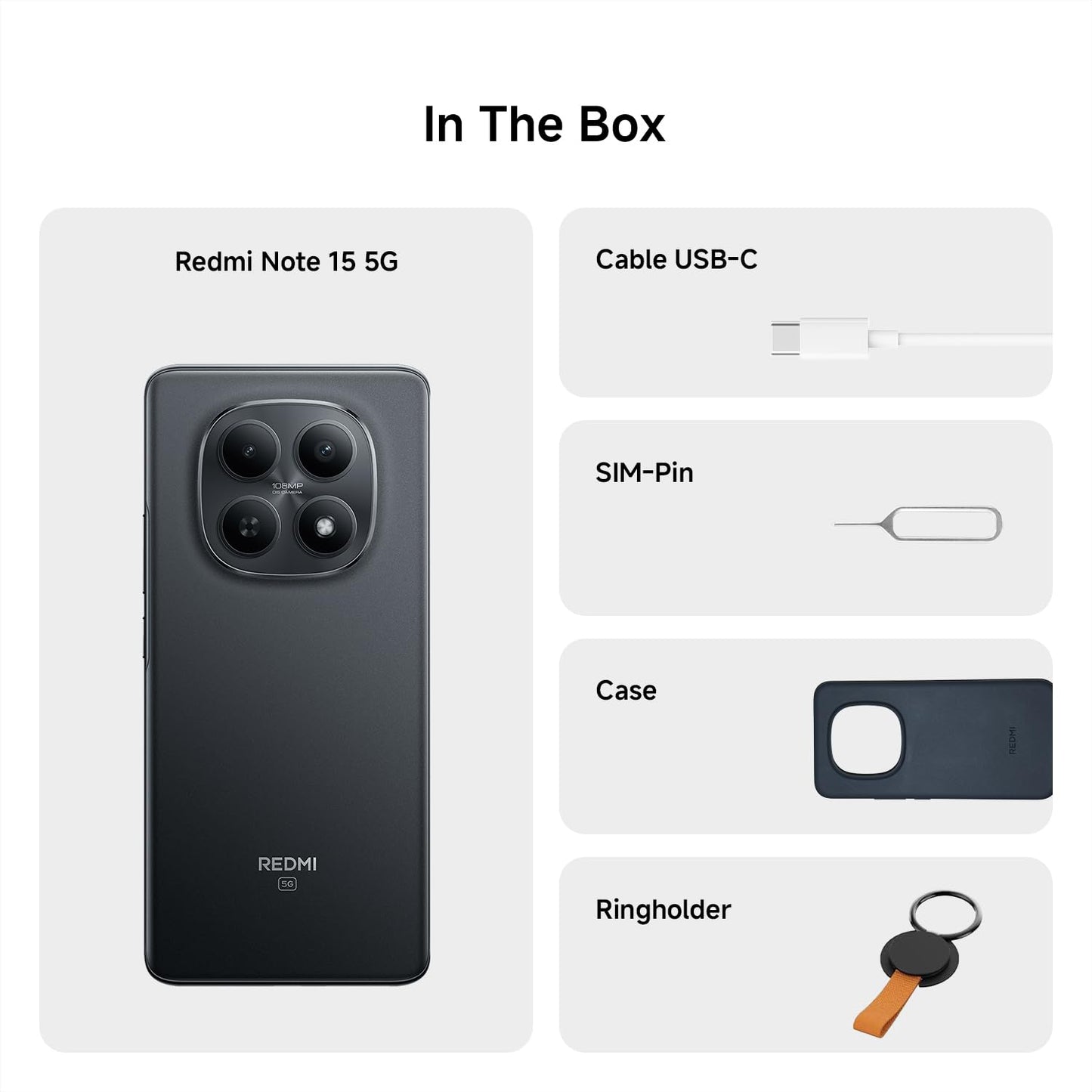XIAOMI Redmi Note 15 5G, Smartphone 8+256 GB, Ultra-slim Design, IP65 Water Resistance, 108MP Super-clear Camera, 6.77" FHD+ Display, Glacier Blue, Warranty 2 years, Charger Not Included | 120Hz, 25098RA98G