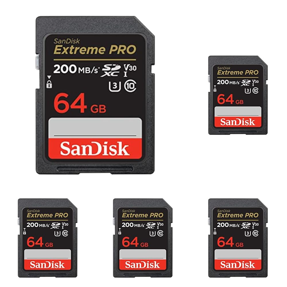 SanDisk 128GB Extreme PRO SDXC card, SD Card, V30 Memory Card, 4K UHD, up to 200 MB/s, SanDisk QuickFlow Technology, RescuePro Deluxe Data Recovery Software, UHS-I, Class 10, U3, V30