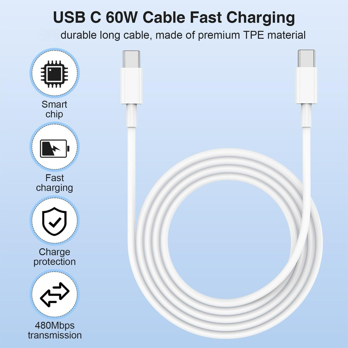 USB C to USB C Cable 1M, iPhone 18 17 16 15 USB C Charger Cable Lead, Type C to C Fast Charging Wire for Apple iPhone 18 Pro Max/18 Pro/18 Air/DUO/17 Pro Max/17 Air/16 Pro/16e/15 Plus/15/iPad Pro/Mini