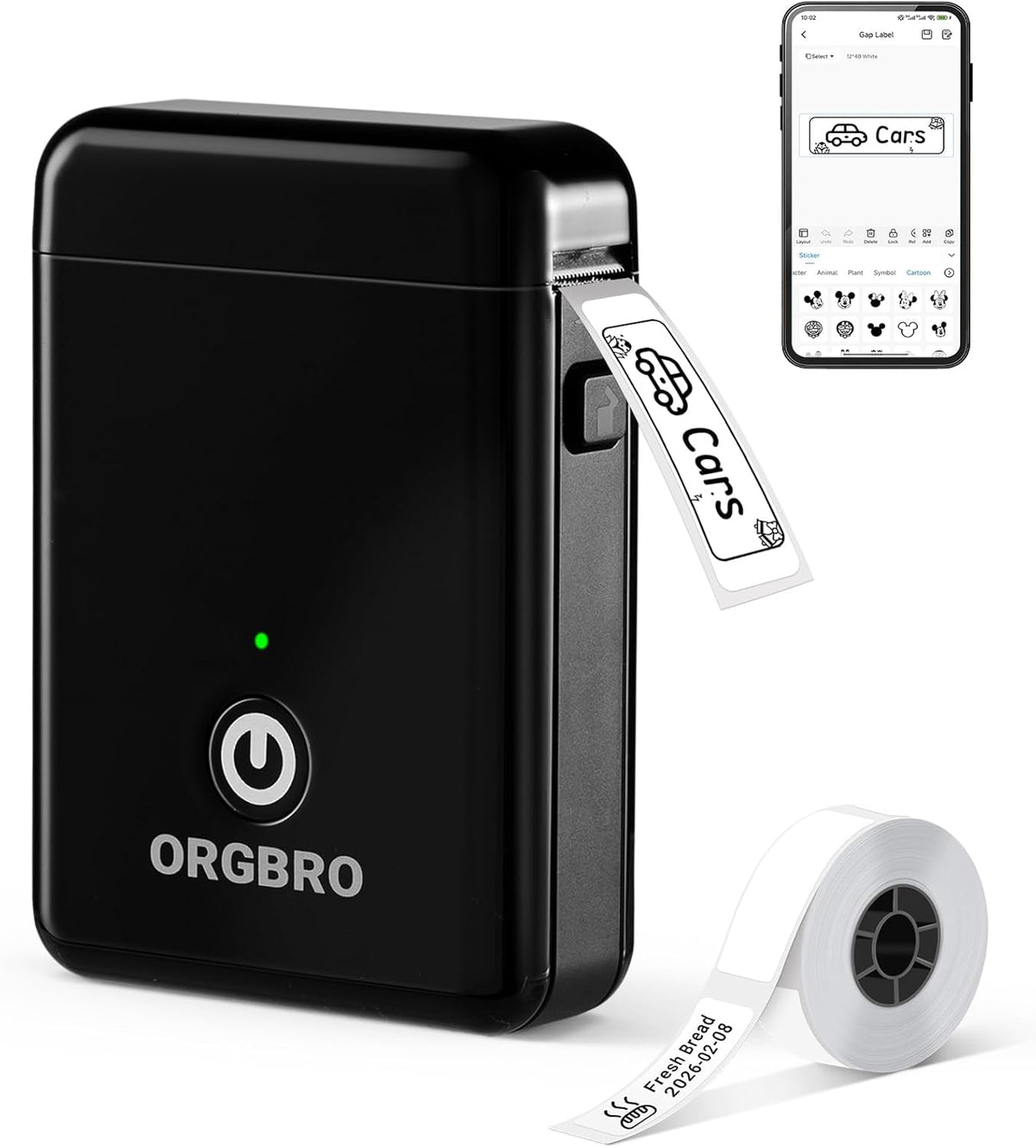 ORGBRO X1 Label Maker Machine with Tape Portable Bluetooth Thermal Printer