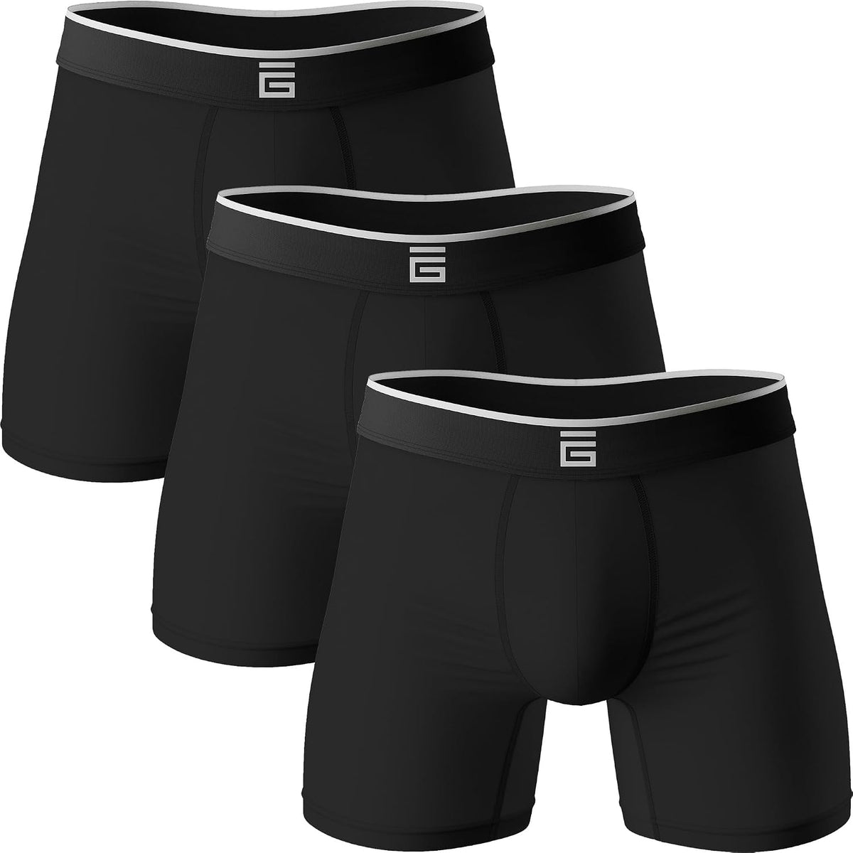 Giovici Mens Boxers Bamboo Anti Chafing Soft Comfortable Boxer Briefs Longer Leg - Boxer Shorts Multipack - Moisture Wicking Technology