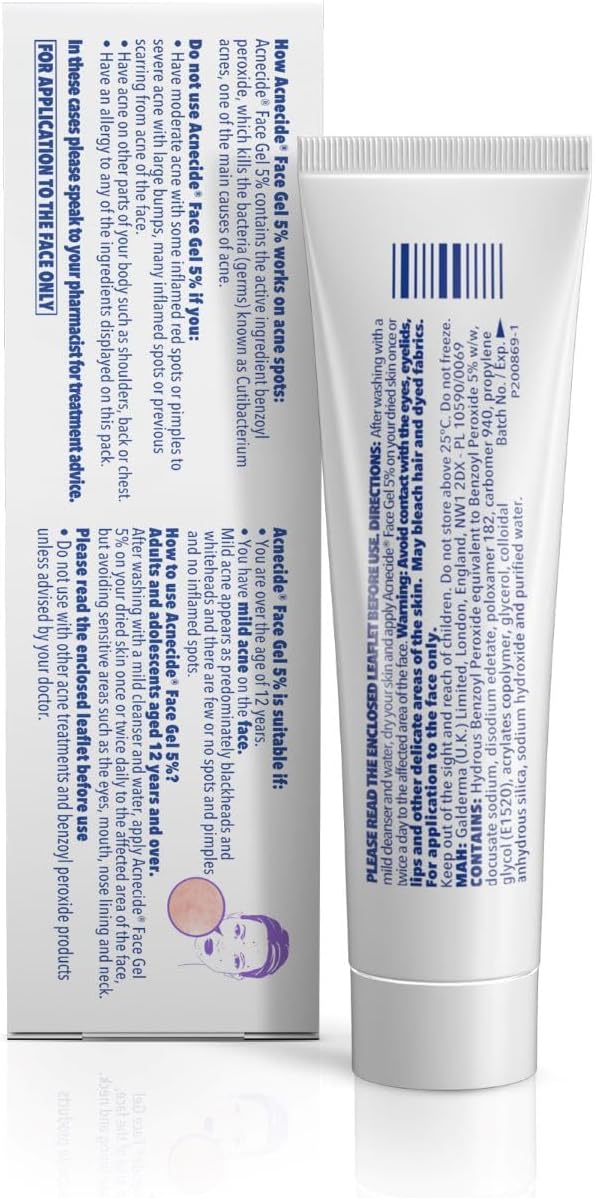 Acnecide Face Gel 5% Benzoyl Peroxide 15g