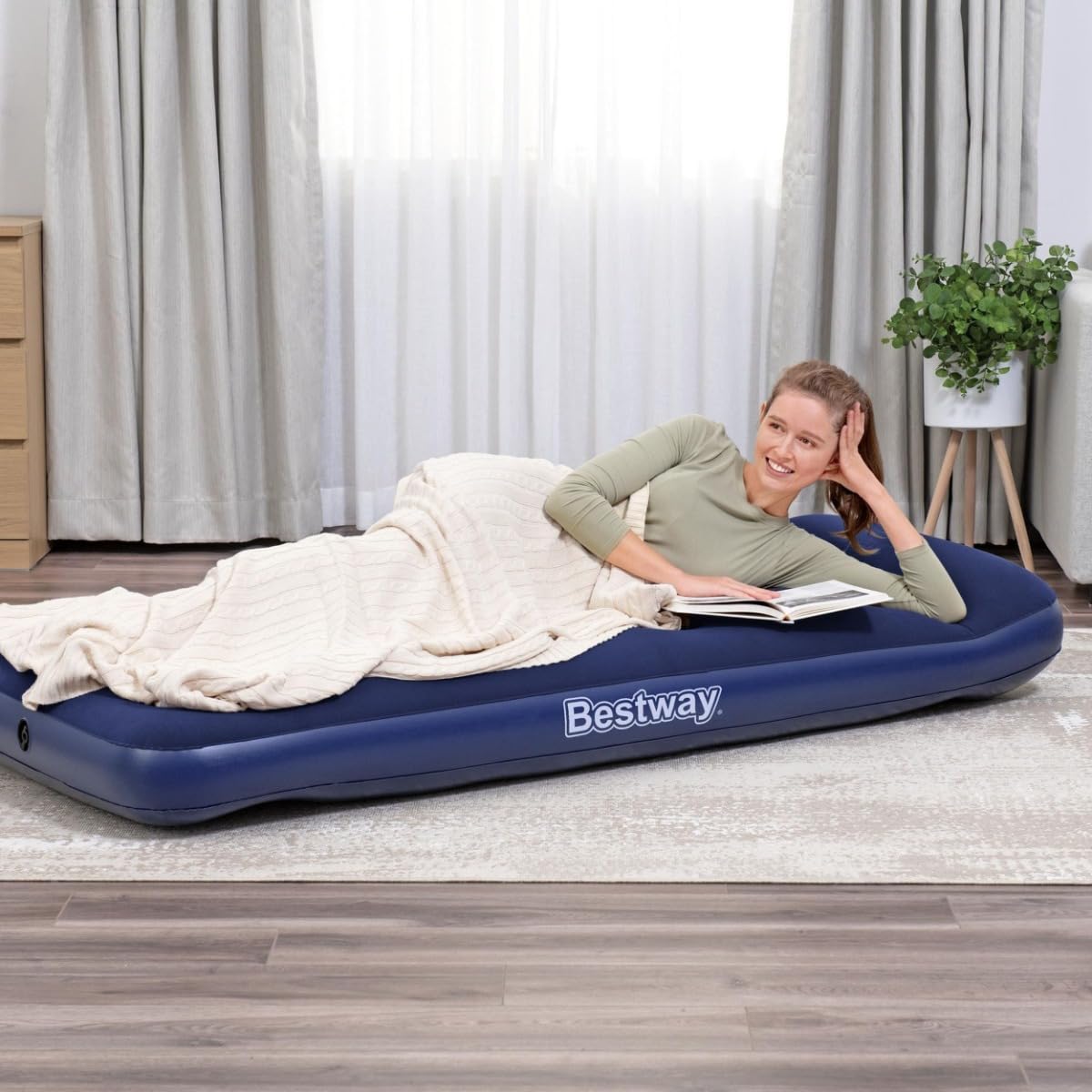 Bestway Single Flocked Airbed for Camping