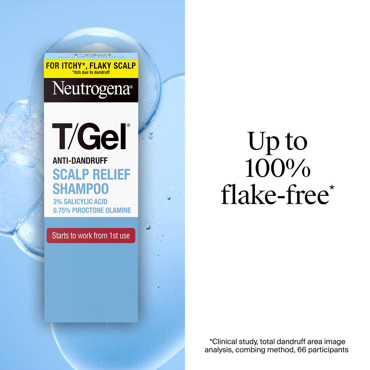 Neutrogena T/Gel Scalp Relief Anti-Dandruff Shampoo (250ml) With 3% Salicylic Acid, Suitable for Those Prone to Scalp Psoriasis and Seborrhoeic Dermatitis,Packaging may vary