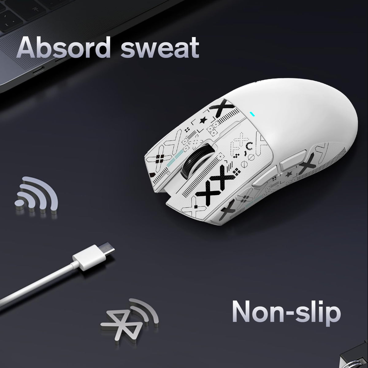 ATTACK SHARK X11 Gaming Mouse with Magnetic Charging Dock, PixArt PAW3311 Gaming Sensor, BT/2.4G Wireless/Wired Gaming Mouse with Mouse Grip Tape, 22000 DPI, Gamer Mice for Win11/Xbox/PS/Mac (Red)