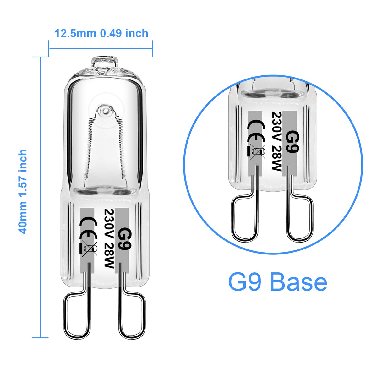 WeshLMPO G9 Halogen Bulbs 25W G9 Bulb Warm White 230V Dimmable for Oven 300 Degrees 12 Pcs