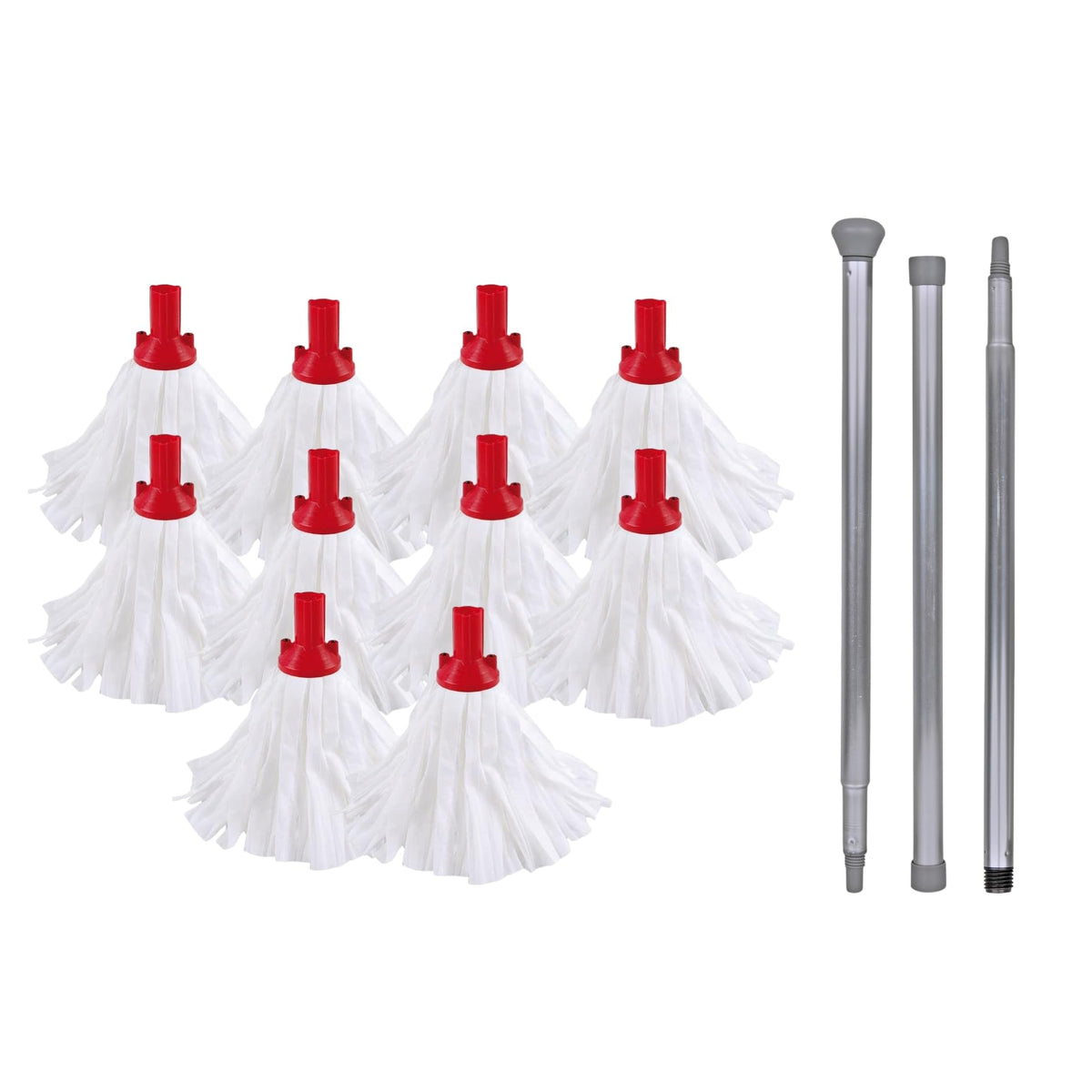Avern Exel Mop Heads BIG White Push Socket Fit Mop Heads (Pack Of 10) Disposable Super Absorbent Heavy Duty Mops - Colour Coded - Robert Scott (Blue (10 Pack))
