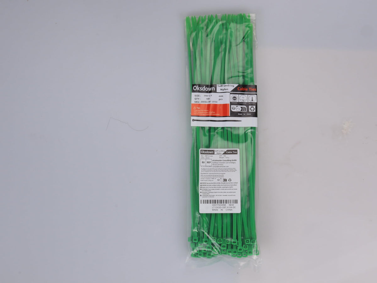 100 Pack Yellow Plastic Cable Ties 300mm×3.6mm Heavy Duty Strong Nylon Premium Self Locking 12 inch/30 cm Long Zip Tie Wraps