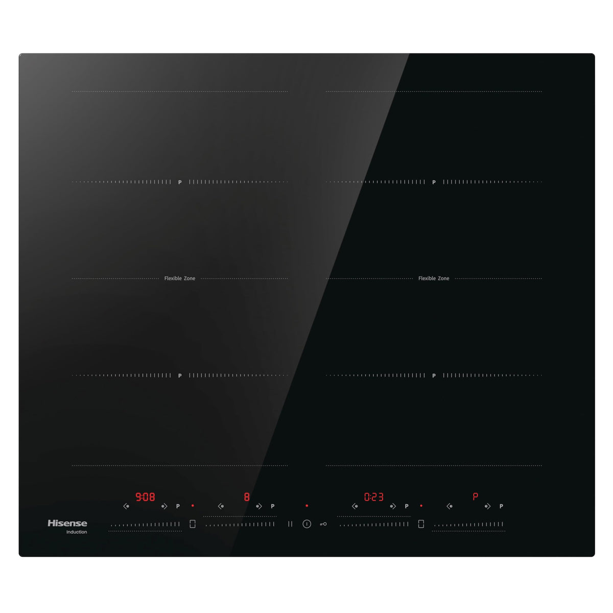 Hisense E6432C Built-in 60cm Electric Ceramic Hob with Child Lock, Touch control, Timer Function - Black 7200W, 20 x 24 x 2 inches (L x W x H)