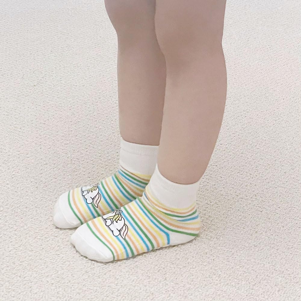 FedMois 5 Pairs Baby Kids Anti-slip Socks Cotton non skid Ankle Socks Animals