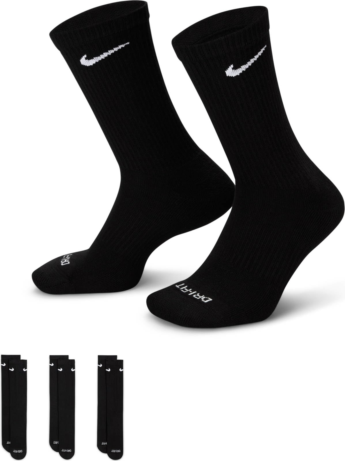 NIKE Unisex U Nk Everyday Csh Crw 3pr 132 Socks