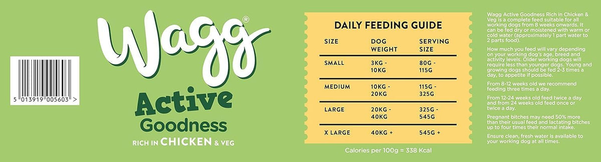 Wagg Active Goodness Complete Dry Adult Dog Food Chicken 12kg