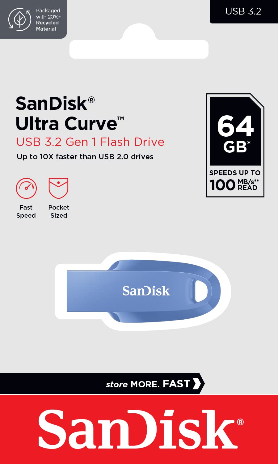 SanDisk 128GB Cruzer Blade USB 2.0 Flash Drive