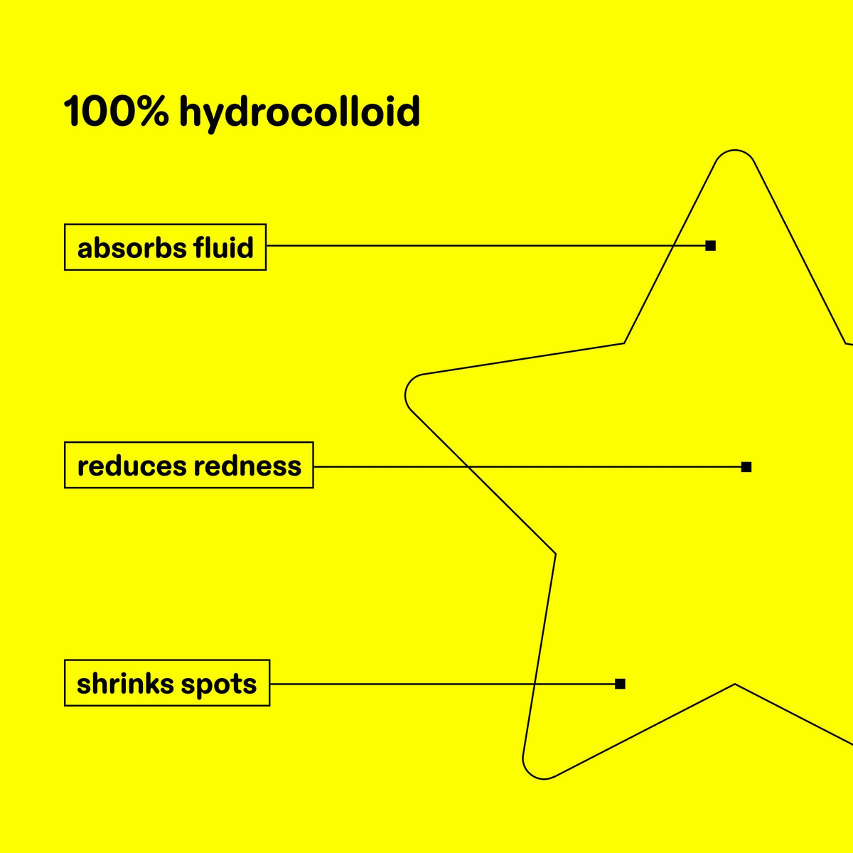 Starface Hydro-Star® Black Hydrocolloid Star-Shaped Pimple Patch, 96 ct