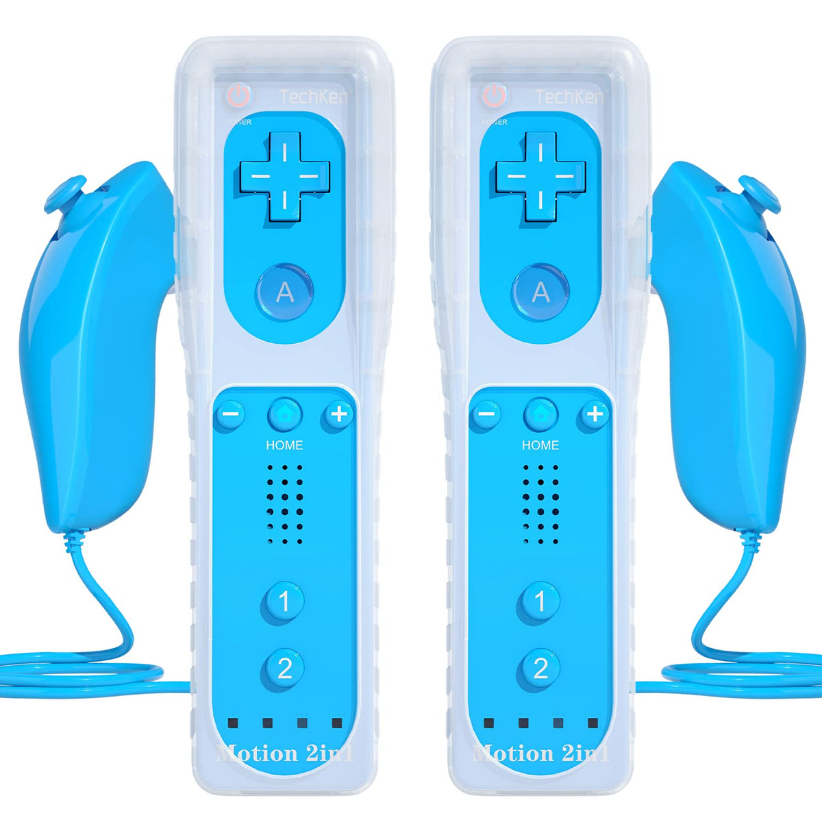 TechKen 2-Pack Wii Remote Plus with Built-in MotionPlus gyroscope, Compatible with all original Wii Remote accessories, Wii Controller for Wii/Wii U