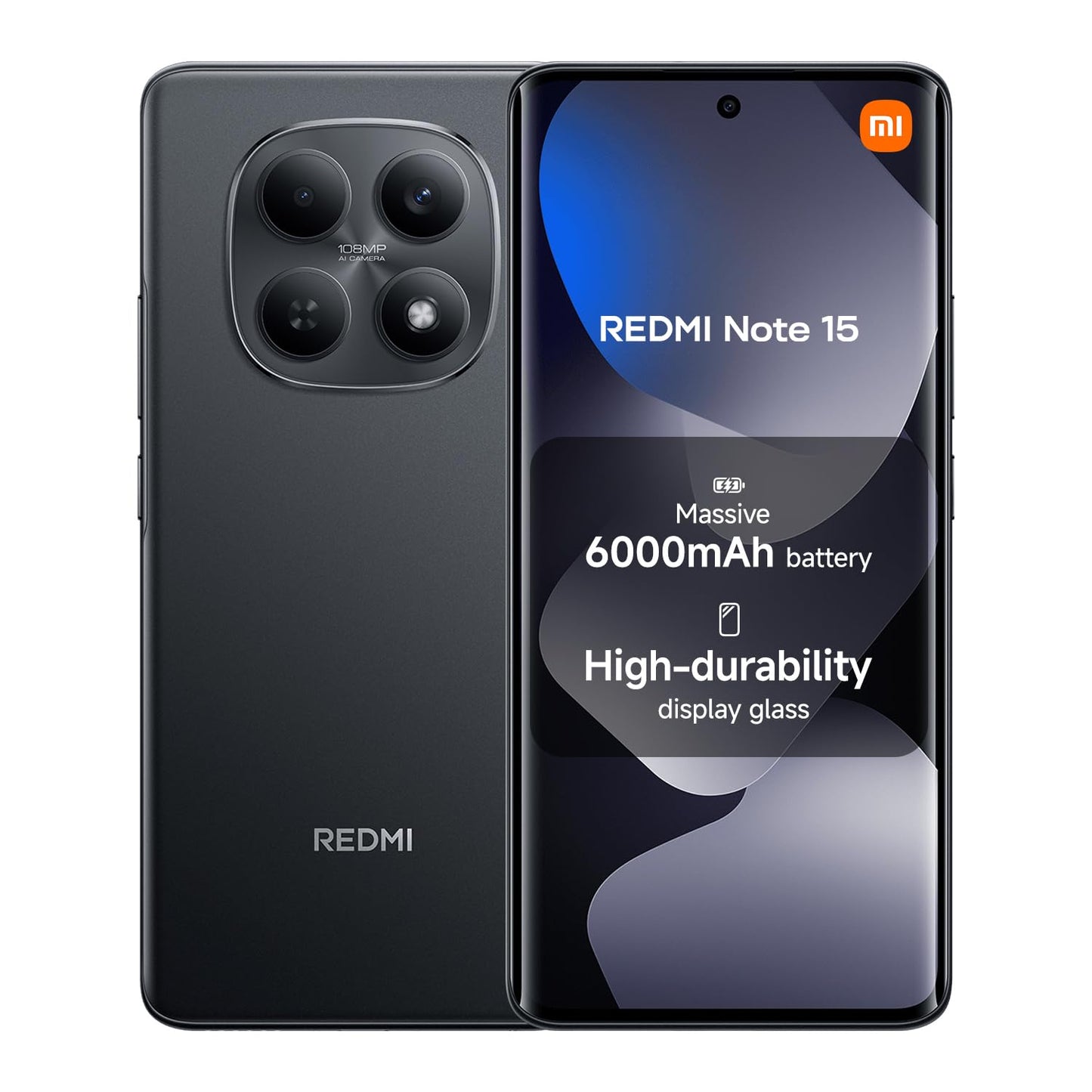 XIAOMI Redmi Note 15 5G, Smartphone 8+256 GB, Ultra-slim Design, IP65 Water Resistance, 108MP Super-clear Camera, 6.77" FHD+ Display, Glacier Blue, Warranty 2 years, Charger Not Included | 120Hz, 25098RA98G