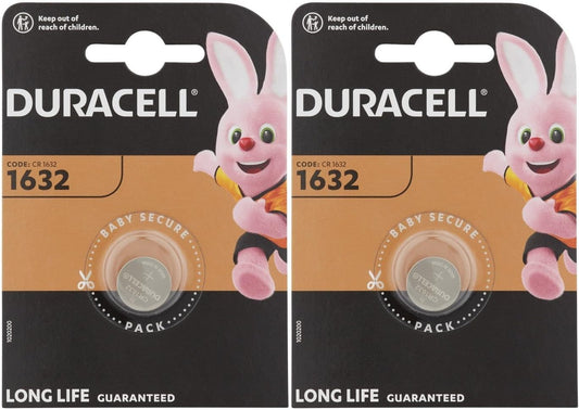 2 x Duracell 1632 (2 Blister Packs of 1 Battery) 2 Batteries (CR1632)