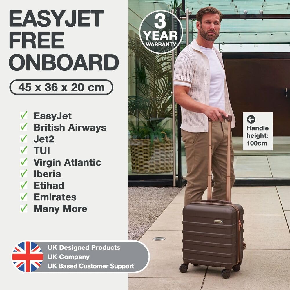 Cabin Max Cabin Suitcase Large for Ryanair, Easyjet 55x40x20 Hand Luggage