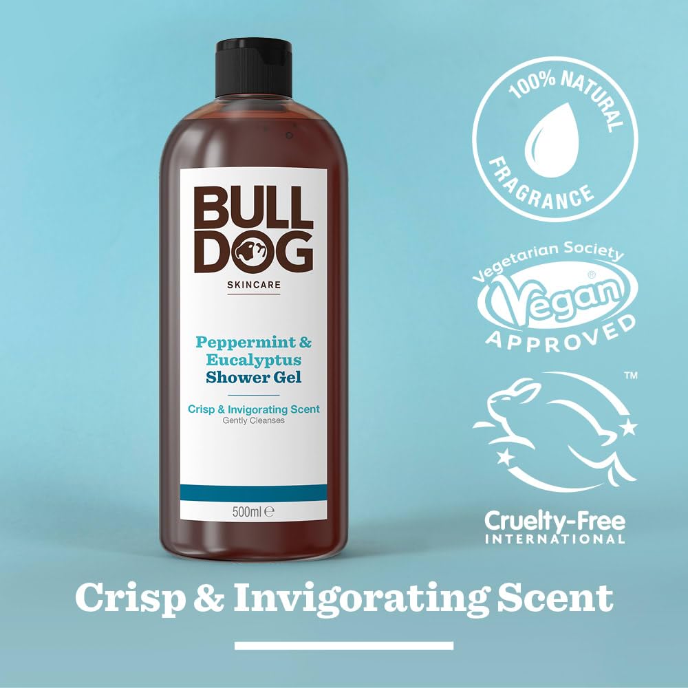 BULLDOG SKINCARE Lemon & Bergamot Shower Gel for Men, 500ml
