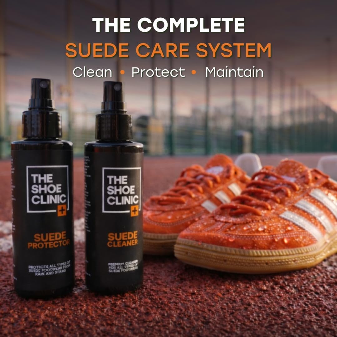 Shoe Clinic Suede Protector Spray for Suede & Nubuck Leather | Stain, Dirt & Rain Water Protection | Waterproof Shoe Protector Spray for Shoes, Boots & Trainers | 125ml