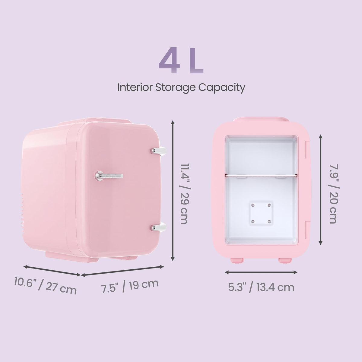 SONGMICS Mini Fridge 4L/6 Can, Portable Small Fridge Mini Cooler & Warmer