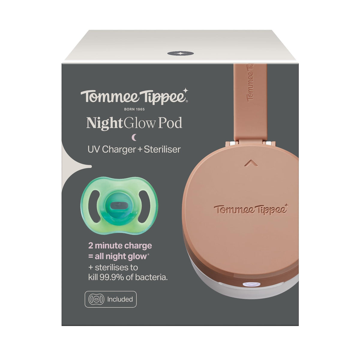 Tommee Tippee Ultra-Light StayPut Night Glow Soother 0-6m Pack of 2