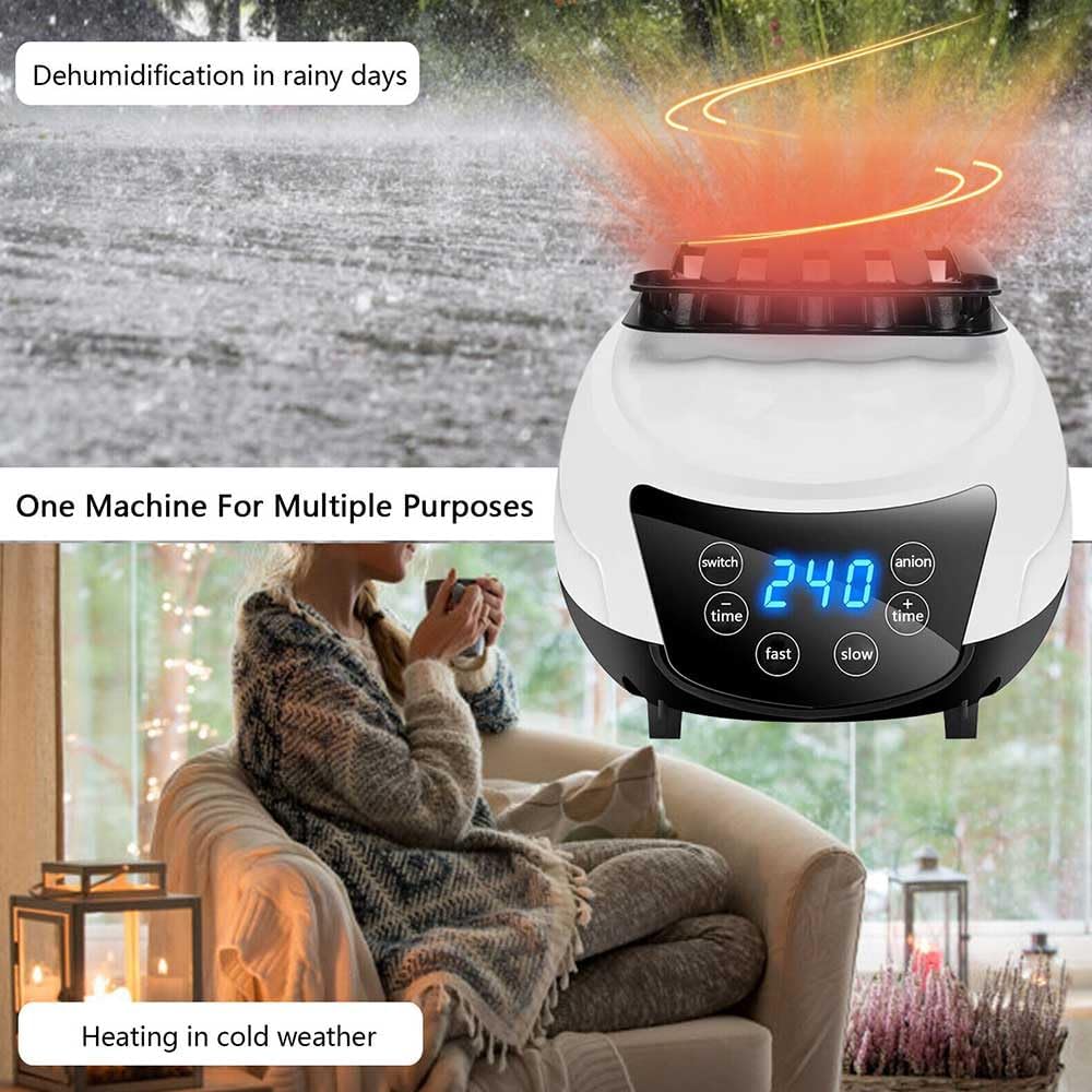 Portable Electric Clothes Dryer 1500W, Heated Clothes Dryer Indoor with Timer and Remote Control, Dry Clothes Indoors with Low Noise Operation