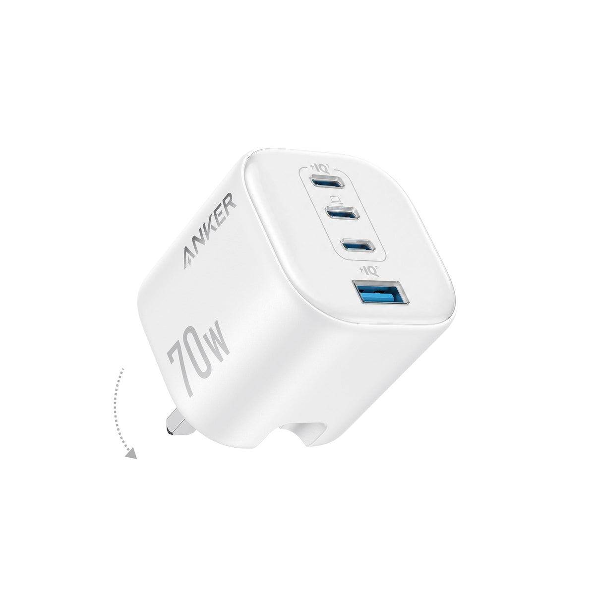 Anker Zolo 70W Fast usb c Charger, 4-Port Folable Laptop Adapter Plug