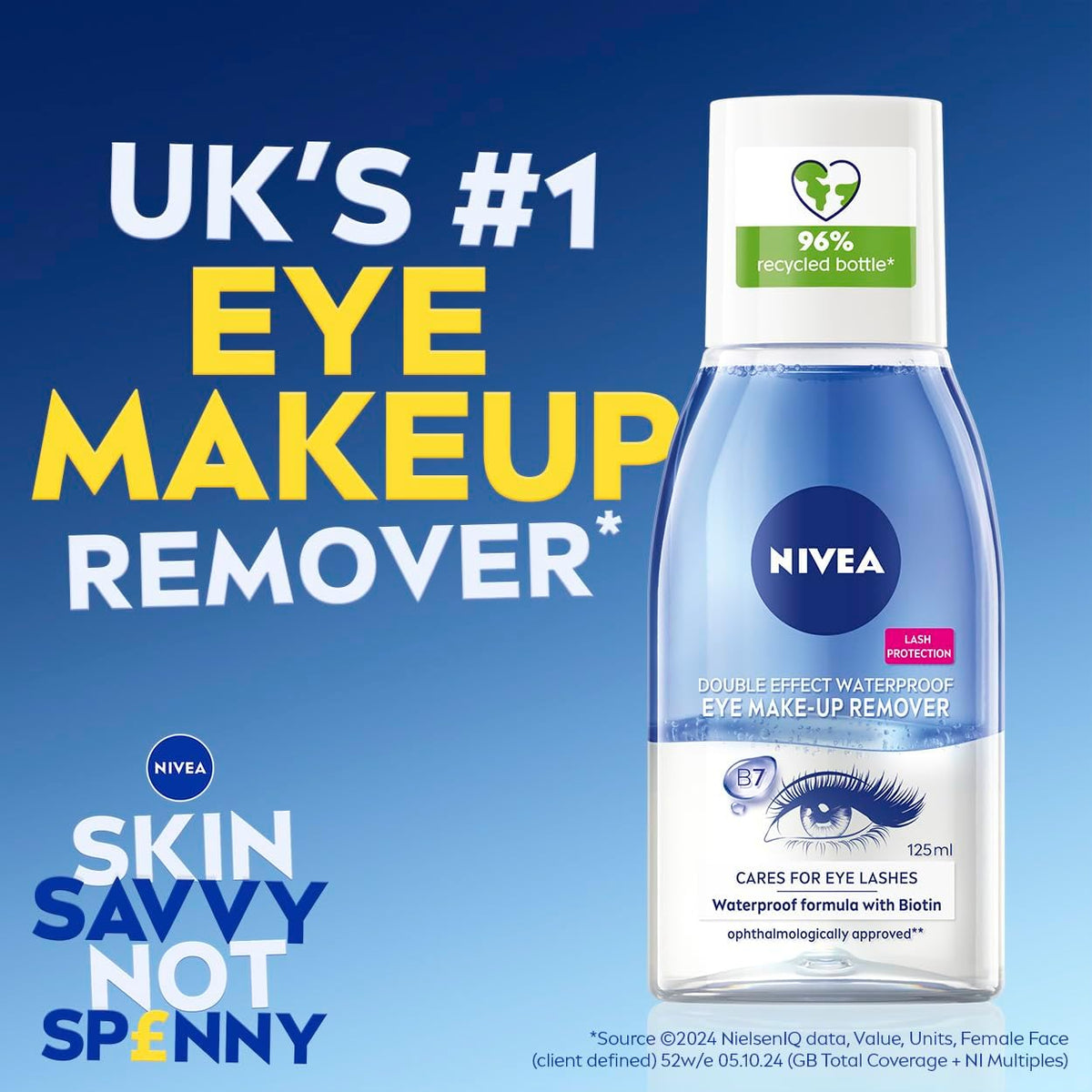 NIVEA Double Effect Waterproof Eye Make-Up Remover, 125 ml