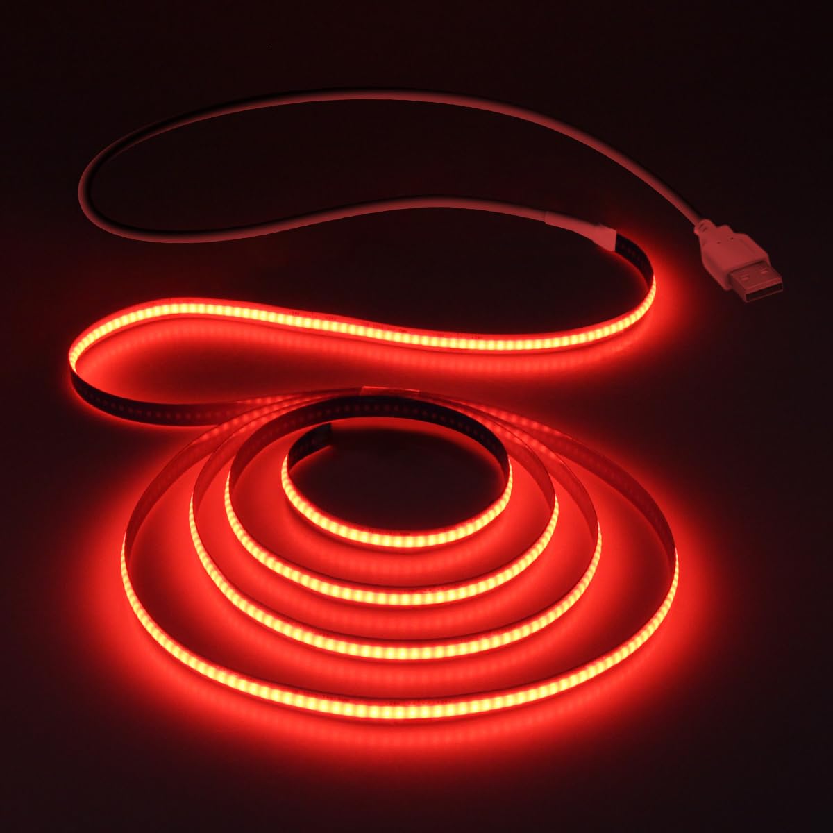 Aclorol 12V Red LED Lights for Bedroom 5M Fleixible COB LED Strip Light