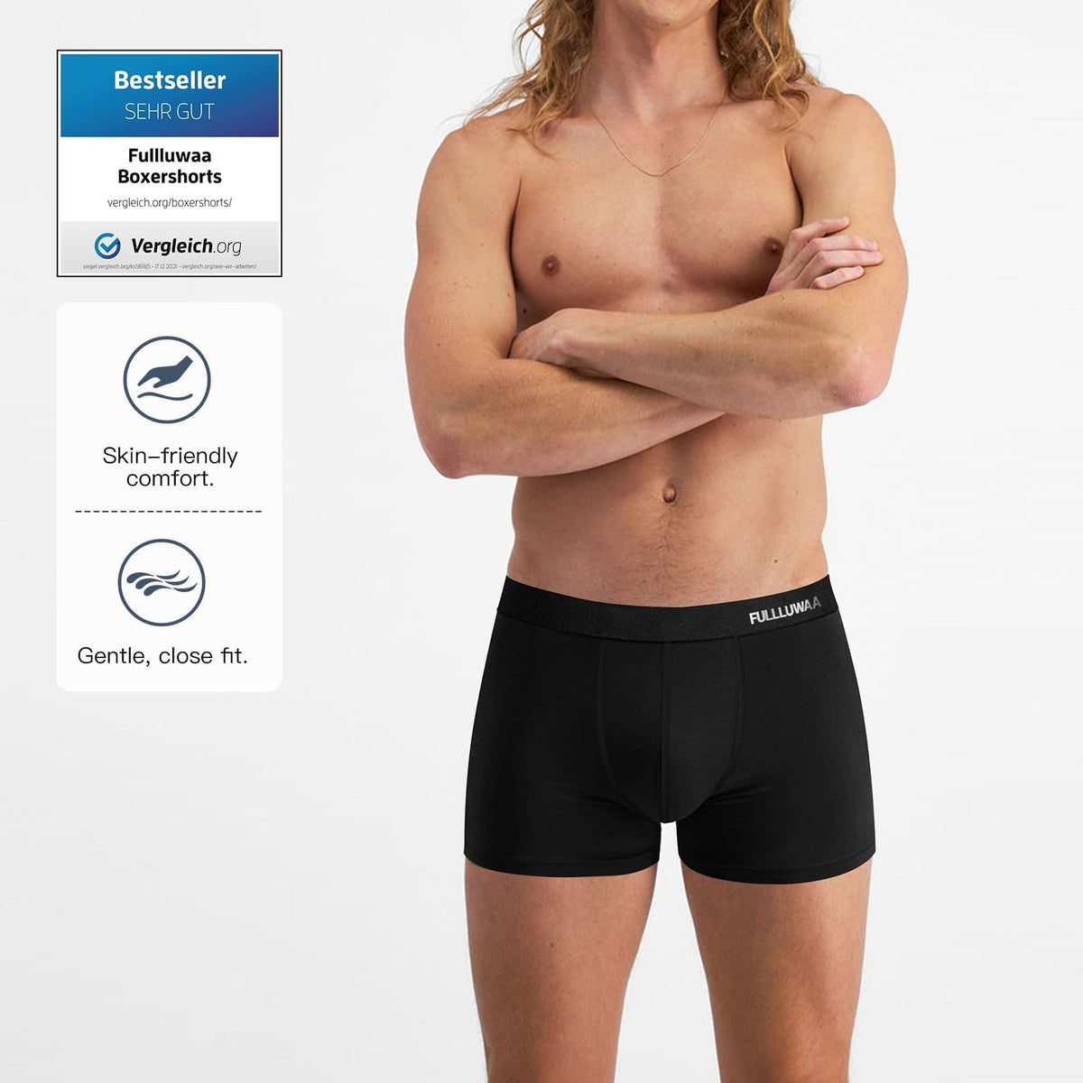 Fullluwaa Mens Boxers Cotton 10 Pack, No Scratch, Breathablee and Soft