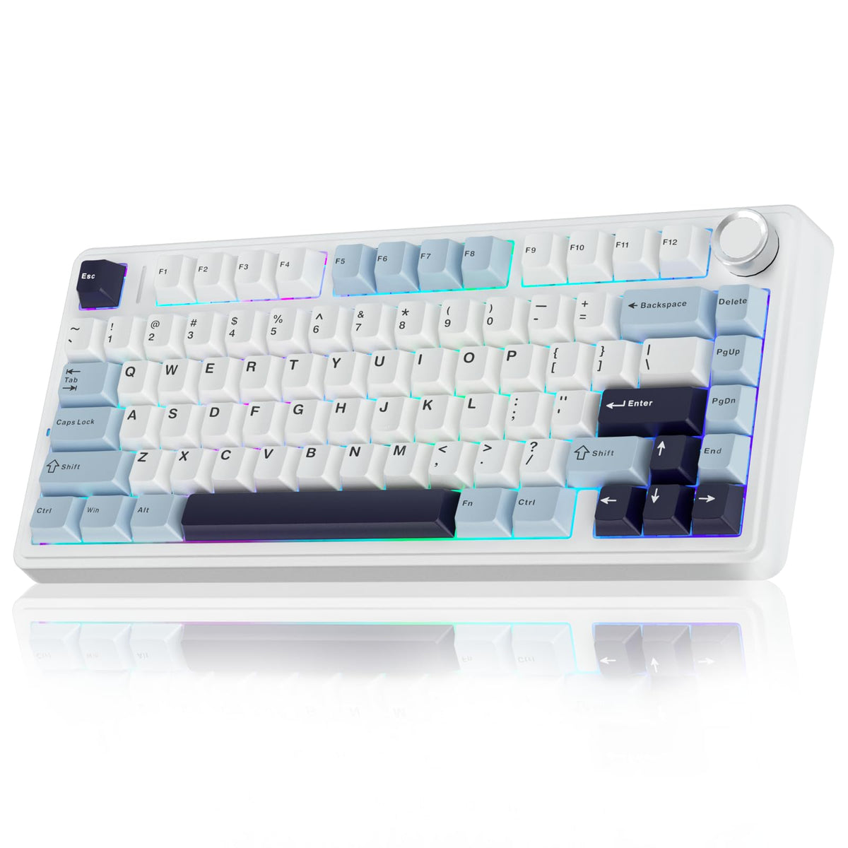 AULA F75 75% Wireless Mechanical Keyboard,2.4Ghz/Type-C/BT5.0 Gaming Keyboards,Advanced Structure,RGB Backlight,Hot Swappable Custom Keyboard for PC/Mac (Cool Black)